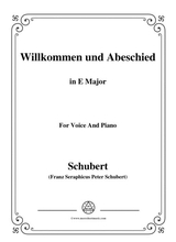 Schubert Willkommen Und Abeschied In E Major Op 56 No 1 For Voice Piano
