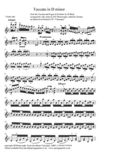 Toccata In D Minor From The Bach Toccata Fugue Arranged For Solo Violin