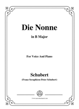 Schubert Die Nonne In B Major D 208 For Voice And Piano