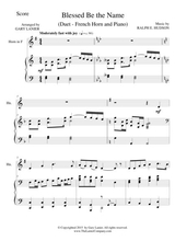 Blessed Be The Name Duet French Horn And Piano Score And Parts
