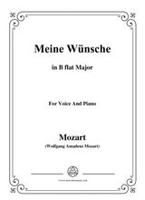 Mozart Meine Wnsche In B Flat Major For Voice And Piano