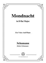 Schumann Mondnacht In D Flat Major For Voice And Piano