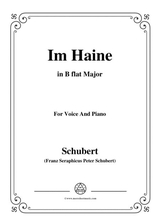 Schubert Im Haine Op 56 No 3 In B Flat Major For Voice Piano