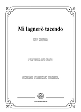 Handel Mi Lagner Tacendo In F Minor For Voice And Piano