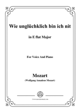 Mozart Wie Unglchklich Bin Ich Nit In E Flat Sharp Major For Voice And Piano