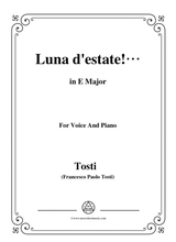 Tosti Luna D Estate In E Major For Voice And Piano