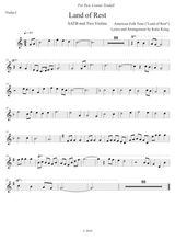Land Of Rest SATB With Two Violins Violin Parts