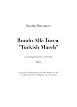 Turkish March Arr For Solo Violin