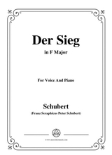 Schubert Der Sieg In F Major For Voice Piano