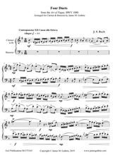 Bach Four Duets From The Art Of Fugue For Clarinet Bassoon