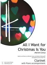 All I Want For Christmas Is You Mariah Carey Clarinet Piano