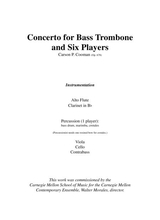 Carson Cooman Concerto For Bass Trombone And Six Players 2006 Score And Parts