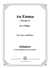 Schubert An Emma 3rd Ver Published As Op 58 No 2 D 113 In A Major For Voice Pno