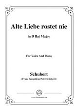 Schubert Alte Liebe Rostet Nie In D Flat Major For Voice And Piano