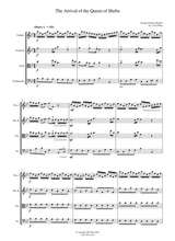 Handel Arrival Of The Queen Of Sheba For String Quartet Score And Parts