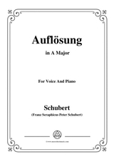 Schubert Auflsung In A Major For Voice Piano
