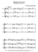 Seasons Of Love Arranged For Flute Trio