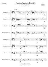 Gabrieli Canzon Septimi Toni Ch 172 For Brass Choir