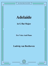 Beethoven Adelaide In G Flat Major For Voice And Piano