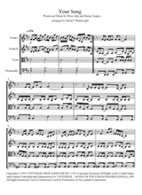 Your Song Arranged For String Quartet Score Parts With Mp3