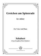 Schubert Gretchen Am Spinnrade In C Minor For Voice And Piano