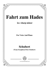 Schubert Fahrt Zum Hades In C Sharp Minor D 526 For Voice And Piano