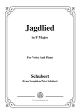 Schubert Jagdlied Hunting Song D 521 In F Major For Voice Piano