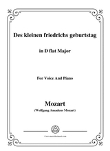 Mozart Des Kleinen Friedrichs Geburtstag In D Flat Major For Voice And Piano
