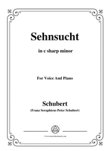 Schubert Sehnsucht Op 39 D 636 In C Sharp Minor For Voice And Piano