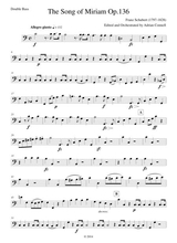 Schubert The Song Of Miriam Op 136 Double Bass