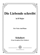Schubert Die Liebende Schreibt In B Major Op 165 No 1 For Voice And Piano