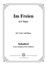 Schubert Im Freien In E Major Op 80 No 3 For Voice And Piano