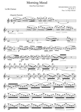 Peer Gynt Suite I For Clarinet Quartet
