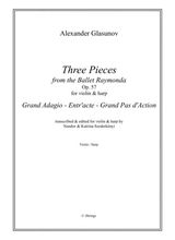 Three Pieces From The Ballet Raymonda For Violin Harp