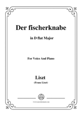 Liszt Der Fischerknabe In D Flat Major For Voice And Piano