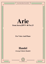 Handel Arie From Serse Hwv 40 No 13 For Voice Piano