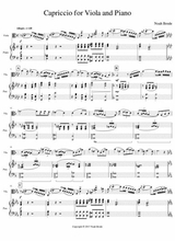 Capriccio For Viola And Piano