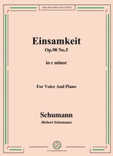 Schumann Einsamkeit Op 90 No 5 In C Minor For Voice Piano