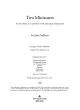 Two Miniatures For 2 Flutes And Piano With Optional Piccolo Duet
