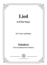Schubert Lied In D Flat Major For Voice Piano