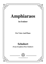 Schubert Amphiaraos In D Minor D 166 For Voice Piano
