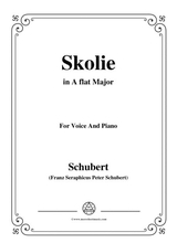 Schubert Skolie Skolion Drinking Song D 507 In A Flat Major For Voice Piano