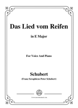 Schubert Das Lied Vom Reifen Song Of The Frost D 532 In E Major For Voice Piano
