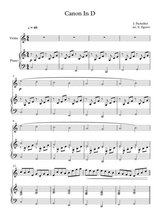 Canon In D Johann Pachelbel For Violin Piano