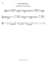 Greensleeves Easy Key Of C Violin