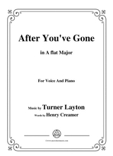 Turner Layton After You Ve Gone In A Flat Major For Voice And Piano