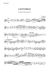 Paganini Cantabile For Violin And String Orchestra Parts