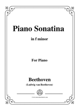 Beethoven Piano Sonatina In F Minor For Piano