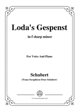 Schubert Lodas Gespenst In F Sharp Minor D 150 For Voice And Piano