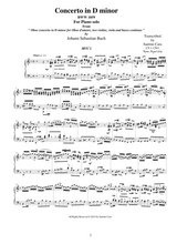 Js Bach Oboe Concerto In D Minor Bwv1059 Complete Piano Version